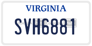 SVH6881  license plate in VA