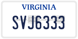 SVJ6333  license plate in VA