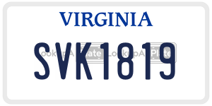 SVK1819  license plate in VA
