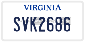 SVK2686 license plate in Virginia