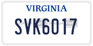SVK6017  license plate in VA