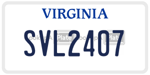 SVL2407  license plate in VA