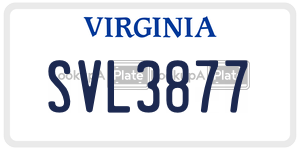 SVL3877  license plate in VA