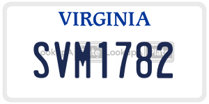 SVM1782  license plate in VA