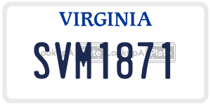 SVM1871  license plate in VA