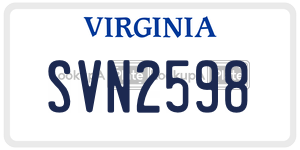 SVN2598  license plate in VA