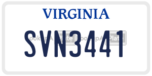 SVN3441  license plate in VA