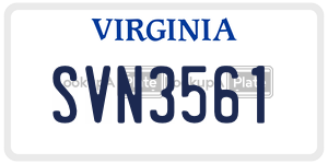 SVN3561 license plate in Virginia