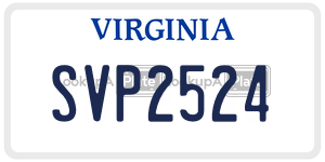SVP2524  license plate in VA