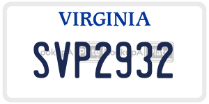 SVP2932  license plate in VA