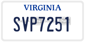 SVP7251  license plate in VA