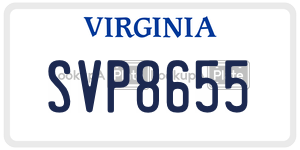 SVP8655  license plate in VA