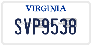 SVP9538  license plate in VA