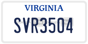 SVR3504  license plate in VA
