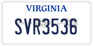 SVR3536  license plate in VA