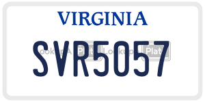 SVR5057  license plate in VA