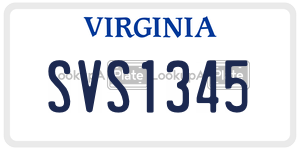 SVS1345  license plate in VA