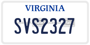 SVS2327 license plate in Virginia