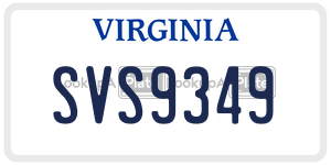 SVS9349  license plate in VA