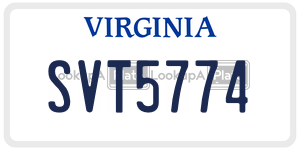 SVT5774  license plate in VA