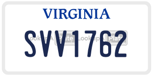 SVV1762  license plate in VA