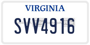 SVV4916  license plate in VA