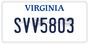 SVV5803  license plate in VA