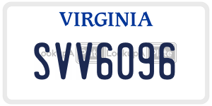 SVV6096  license plate in VA