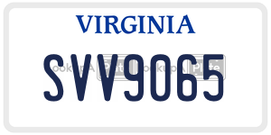SVV9065  license plate in VA