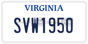 SVW1950  license plate in VA