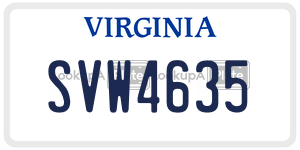SVW4635  license plate in VA