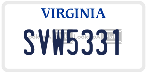 SVW5331  license plate in VA