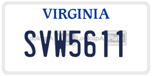SVW5611  license plate in VA