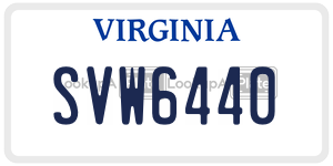 SVW6440  license plate in VA