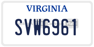 SVW6961  license plate in VA