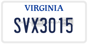 SVX3015  license plate in VA