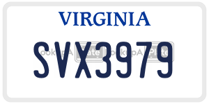 SVX3979  license plate in VA