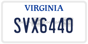 SVX6440  license plate in VA