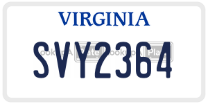 SVY2364  license plate in VA