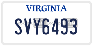 SVY6493  license plate in VA