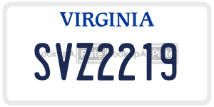 SVZ2219  license plate in VA