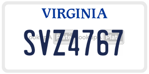 SVZ4767  license plate in VA