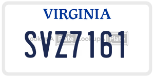 SVZ7161  license plate in VA