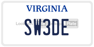SW3DE license plate in Virginia