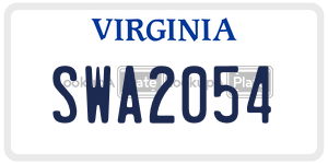 SWA2054  license plate in VA