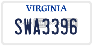 SWA3396  license plate in VA
