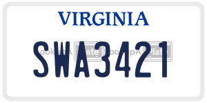 SWA3421  license plate in VA