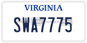 SWA7775  license plate in VA