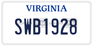 SWB1928  license plate in VA