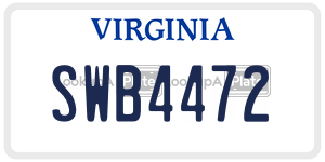 SWB4472  license plate in VA